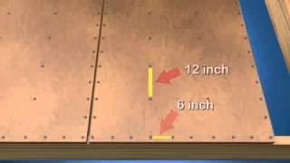 Sheathing nailing: 6 inch at panel edges, 12 inch in the field